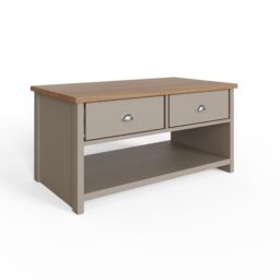 GFW Lancaster 2 Drawer Coffee Table in Grey - thumbnail 4