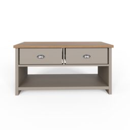 GFW Lancaster 2 Drawer Coffee Table in Grey - thumbnail 6