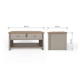 GFW Lancaster 2 Drawer Coffee Table in Grey - thumbnail 8