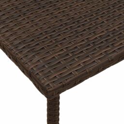 Berkfield Home Garden Coffee Table Rectangular Brown 60x40x37 cm Poly Rattan - Size: 60 x 40 x 37 cm - thumbnail 7