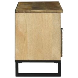 Berkfield Home TV Cabinet - 100 x 33.5 x 46 cm, made from solid mango wood in Brown - Size: 100 x 33.5 x 46 cm - thumbnail 4