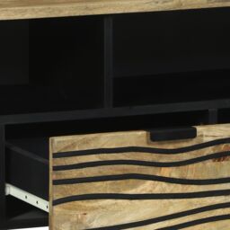 Berkfield Home TV Cabinet - 100 x 33.5 x 46 cm, made from solid mango wood in Brown - Size: 100 x 33.5 x 46 cm - thumbnail 7