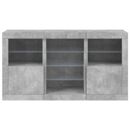 Berkfield Home Sideboard with LED Lights Concrete Grey 123x37x67 cm - Size: 123 x 37 x 67 cm - thumbnail 6