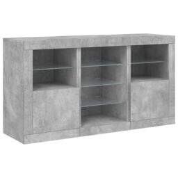 Berkfield Home Sideboard with LED Lights Concrete Grey 123x37x67 cm - Size: 123 x 37 x 67 cm - thumbnail 5