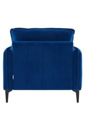 Living and Home Linen Single Sofa Armchair with Pillow in Blue - thumbnail 6