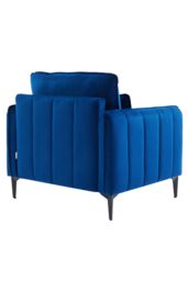 Living and Home Linen Single Sofa Armchair with Pillow in Blue - thumbnail 5