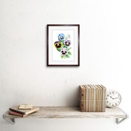 "Artery8 Wall Art Print Flower Pansies Viola Art Framed 9x7 inch in Brown - Size: W7"" x H9""" - thumbnail 2