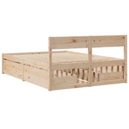 Berkfield Home Bed Frame without Mattress 120x190 cm Small Double Solid Wood Pine in Light Brown - thumbnail 6