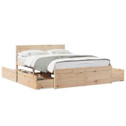 Berkfield Home Bed Frame without Mattress 120x190 cm Small Double Solid Wood Pine in Light Brown - thumbnail 1