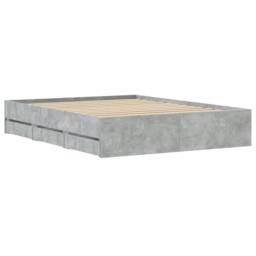 Berkfield Home Modern Bed Frame with Drawers without Mattress Concrete Grey 140x - thumbnail 8