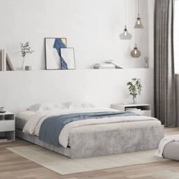 Berkfield Home Modern Bed Frame with Drawers without Mattress Concrete Grey 140x - thumbnail 2