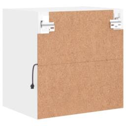 Berkfield Home Decorative Bedside Cabinet with LED Lights Wall-mounted White - thumbnail 9