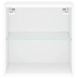 Berkfield Home Decorative Bedside Cabinet with LED Lights Wall-mounted White - thumbnail 7