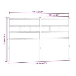 Berkfield Home Headboard Sonoma Oak 140 cm Iron & Engineered Wood in Brown - thumbnail 6