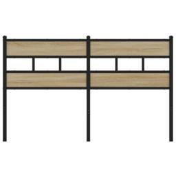 Berkfield Home Headboard Sonoma Oak 140 cm Iron & Engineered Wood in Brown - thumbnail 3