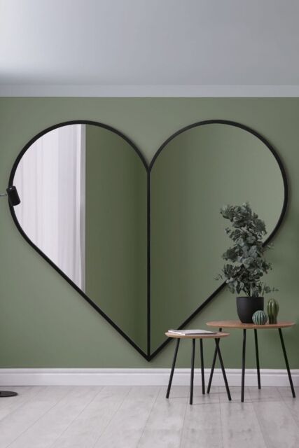 "MirrorOutlet Black Metal Framed Heart Shaped Wall Mirror 71"" X 71"" (180CM X 180CM) - Size: 1 Pack" - image 1