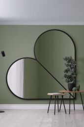 "MirrorOutlet Black Metal Framed Heart Shaped Wall Mirror 71"" X 71"" (180CM X 180CM) - Size: 1 Pack" - thumbnail 5