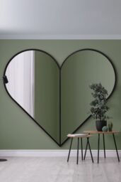 "MirrorOutlet Black Metal Framed Heart Shaped Wall Mirror 71"" X 71"" (180CM X 180CM) - Size: 1 Pack" - thumbnail 2
