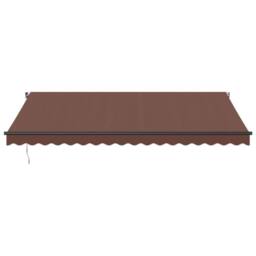 Berkfield Home Manual Retractable Awning with LEDs Brown 450x350 cm - thumbnail 4