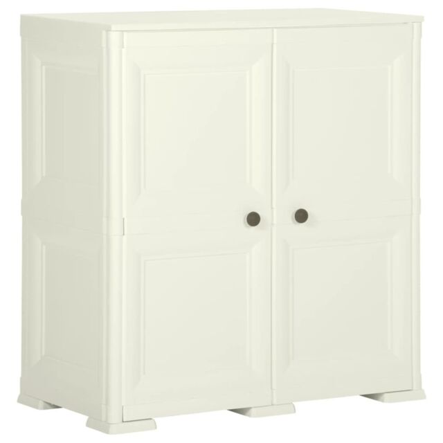 Berkfield Home Plastic Cabinet 79x43x85.5 cm Wood Design Vanilla Ice in Beige - image 1