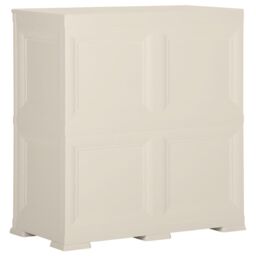 Berkfield Home Plastic Cabinet 79x43x85.5 cm Wood Design Vanilla Ice in Beige - thumbnail 4