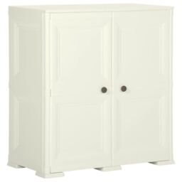 Berkfield Home Plastic Cabinet 79x43x85.5 cm Wood Design Vanilla Ice in Beige - thumbnail 1