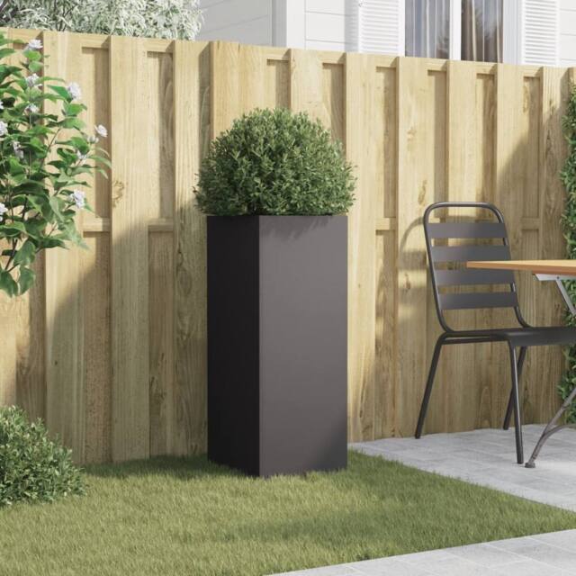 Berkfield Home Planter Black 32x29x75 cm Steel - Size: 32 x 29 x 75 cm - image 1