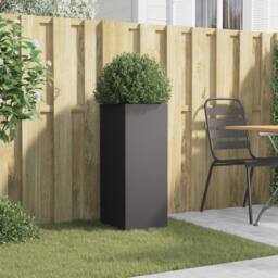 Berkfield Home Planter Black 32x29x75 cm Steel - Size: 32 x 29 x 75 cm - thumbnail 1