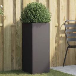Berkfield Home Planter Black 32x29x75 cm Steel - Size: 32 x 29 x 75 cm - thumbnail 2