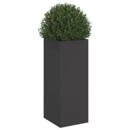 Berkfield Home Planter Black 32x29x75 cm Steel - Size: 32 x 29 x 75 cm - thumbnail 4