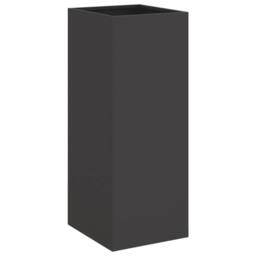 Berkfield Home Planter Black 32x29x75 cm Steel - Size: 32 x 29 x 75 cm - thumbnail 3