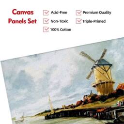 Nordara 20PCS Stretched Blank Artist Canvas Framed Painting Boards in White - thumbnail 4