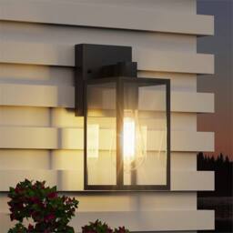 VOGREX Large Outdoor Wall Light, Traditional Garden Lantern, IP54 in Black