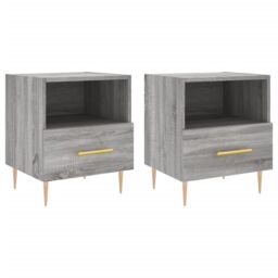 Berkfield Home Bedside Cabinets 2 pcs Grey Sonoma 40x35x47.5 cm Engineered Wood - thumbnail 2