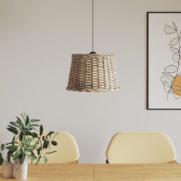 Berkfield Home Ceiling Lamp Shade Brown √ò40x26 cm Wicker - Size: 40x26 cm - thumbnail 1