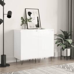 Berkfield Home Sideboards 2 pcs High Gloss White 40x35x70 cm Engineered Wood - Size: 40 x 35 x 70 cm - thumbnail 2