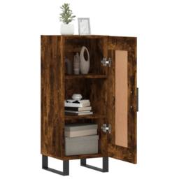 Berkfield Home Sideboard Smoked Oak 34.5x34x90 cm Engineered Wood in Brown - thumbnail 4