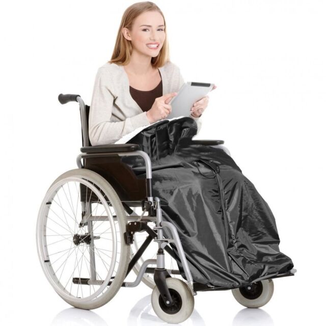 Gr8 Home Waterproof Wheelchair Leg Fleece Blanket Throw Cover in Black - image 1