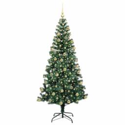 Berkfield Home Artificial Pre-lit Christmas Tree Green 180 cm PVC & Metal - thumbnail 3