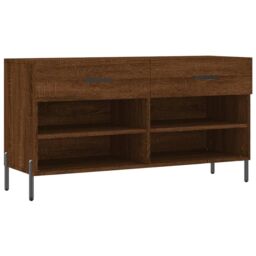 Shoe Bench Brown Oak 102x35x55 cm Engineered Wood - thumbnail 3