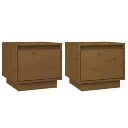Berkfield Home Bedside Cabinets 2 pcs Honey Brown 35x34x32 cm Solid Wood Pine - Size: 35 x 34 x 32 cm - thumbnail 2