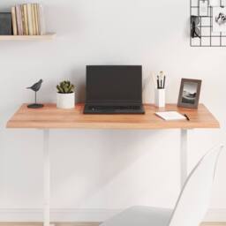 Berkfield Home Table Top Light Brown 100x40x2 cm Treated Solid Wood Oak - Size: 100 x 40 x 2 cm - thumbnail 2