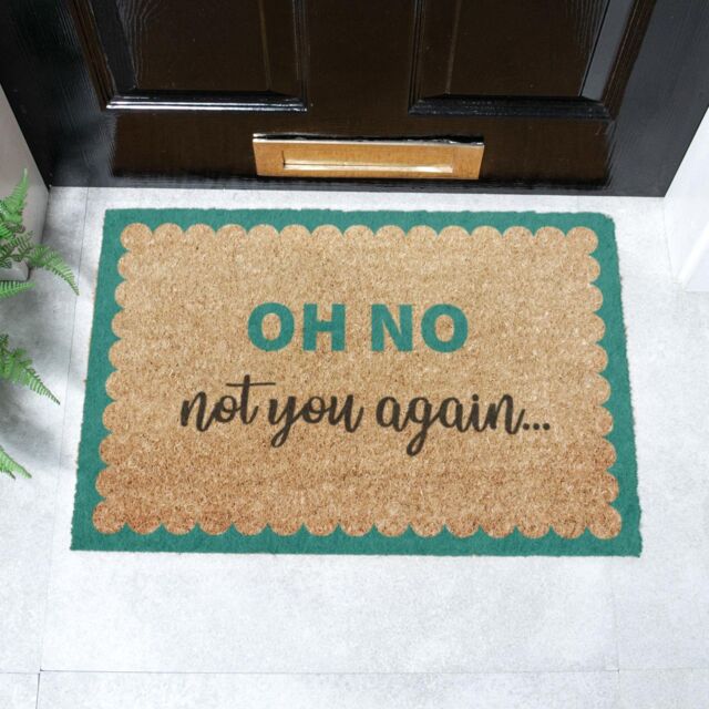 Artsy Mats Oh No Not You Again Blue Scallop Doormat (60 x 40cm) in Brown - Size: 40 cm x 60 cm - image 1