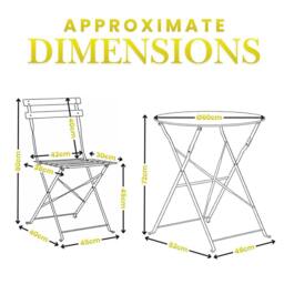 Marco Paul Yellow 3 Piece Folding Outdoor Bistro Set in Bright Yellow - thumbnail 2