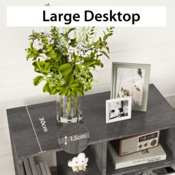 Costway 3 Pieces Adjustable TV Console Stand Modern Entertainment Center in Grey - thumbnail 8
