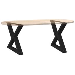 Berkfield Home Coffee Table Legs 2 pcs Black 60x(42-43.3) cm Steel - thumbnail 8
