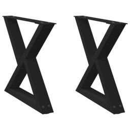 Berkfield Home Coffee Table Legs 2 pcs Black 60x(42-43.3) cm Steel - thumbnail 2