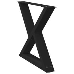 Berkfield Home Coffee Table Legs 2 pcs Black 60x(42-43.3) cm Steel - thumbnail 4