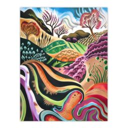 "Artery8 Sutton Bank North York Moors Trippy Painting Wall Art Print - Size: W18"" x H24""" - thumbnail 1