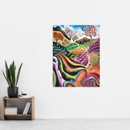 "Artery8 Sutton Bank North York Moors Trippy Painting Wall Art Print - Size: W18"" x H24""" - thumbnail 4